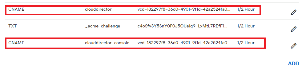 Create DNS record. alt text