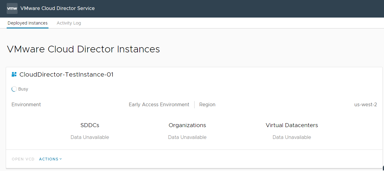 New Cloud Director instance workflow alt text